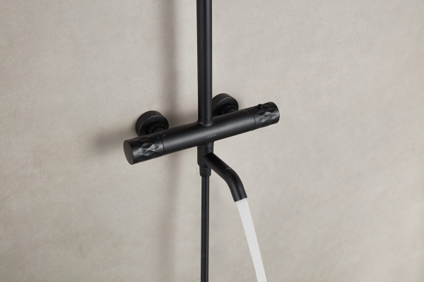 Душевая система с изливом Arrow AG3317SHMB черный